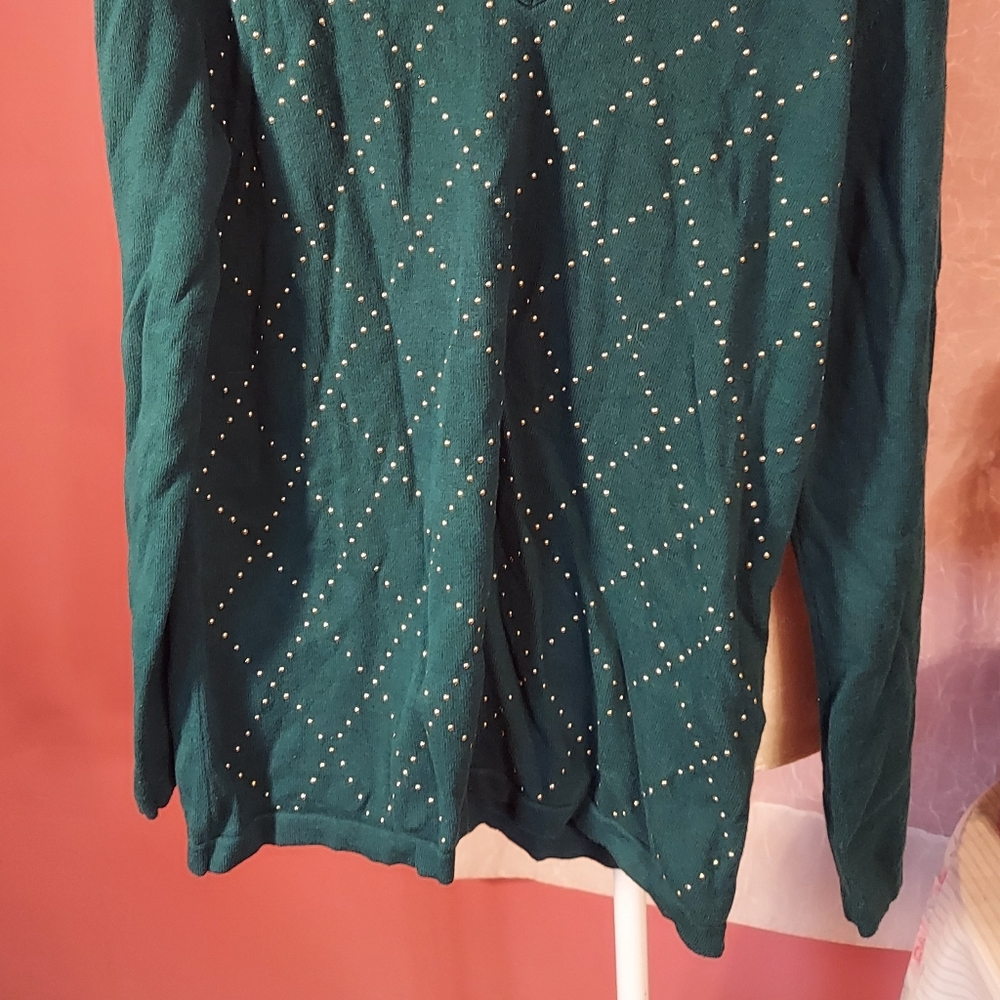 Womans Tommy Hilfiger Sweater size M Christmas Green - Picture 2 of 9